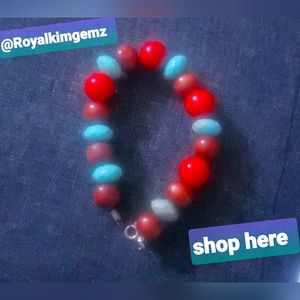 @ Royalkim gems. Earthy tone Bracelet brown,blueish Green,and red